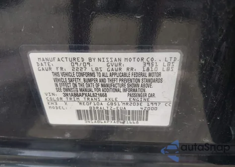 2010 Nissan Sentra 2.0S из США, поврежденный, VIN 3N1AB6APXAL621668